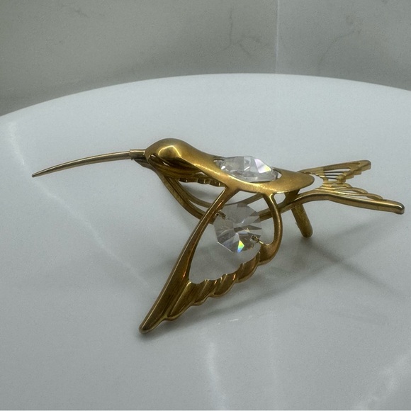 Hummingbird gold-plated with crystals - Picture 4 of 8
